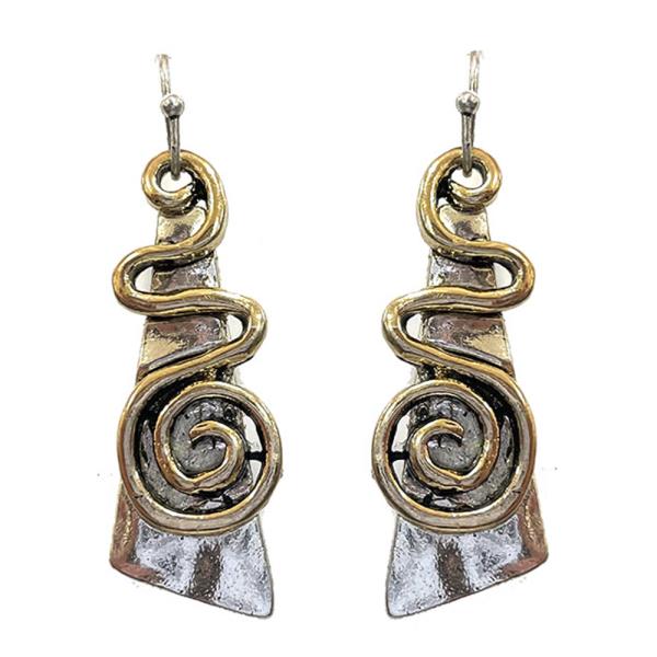 WESTERN STYLE SWIRL DANGLE EARRING