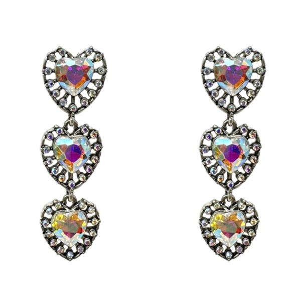 HEART RHINESTONE DROP EARRING