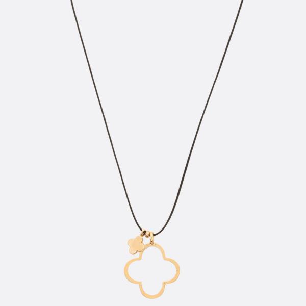 CUT OUT CLOVER PENDANT METAL NECKLACE