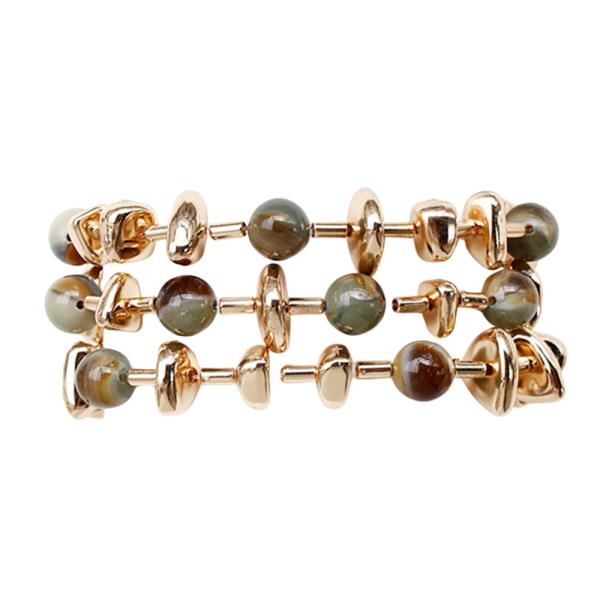 METAL BEAD STRETCH BRACELET SET