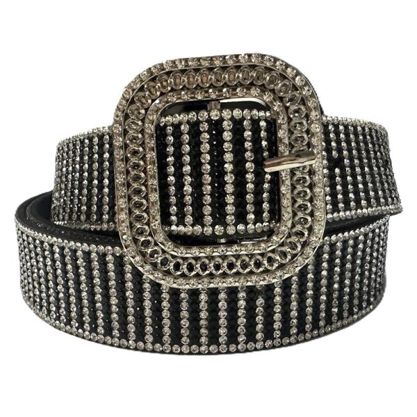 RHINESTONE SQUARE BUCKLE BELT