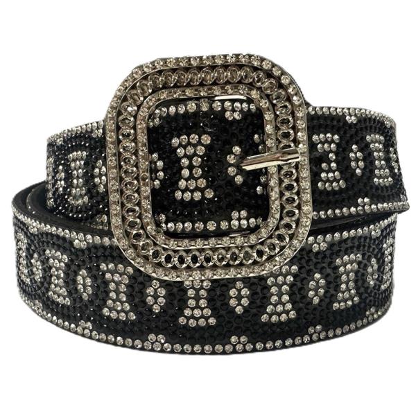 RHINESTONE SQUARE BUCKLE BELT