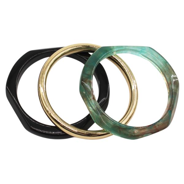 TORTOISE BANGLE 3 ACETATE BRACELET