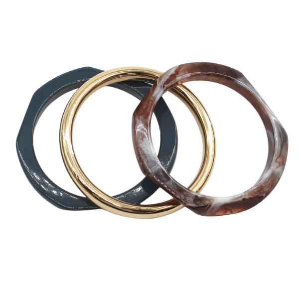 TORTOISE BANGLE 3 ACETATE BRACELET