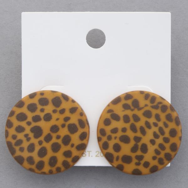 ANIMAL PRINT ROUND EARRING