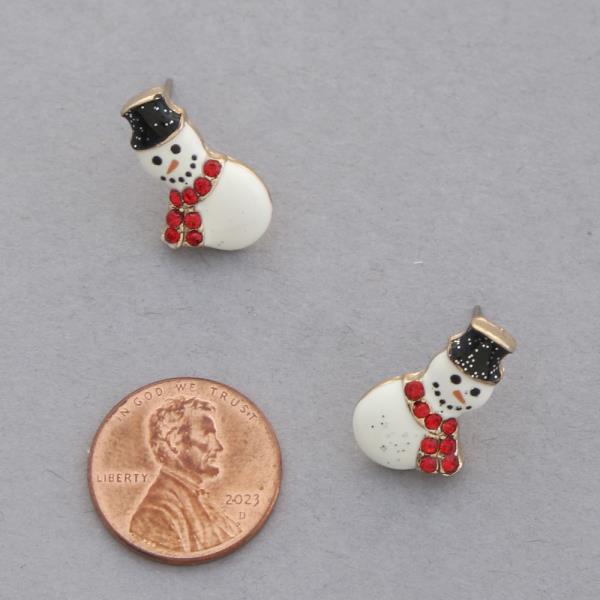 SNOWMAN RHINESTONE CHRISTMAS EARRING