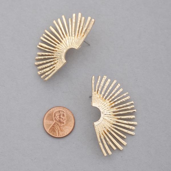 METAL FAN SUNBURST EARRING