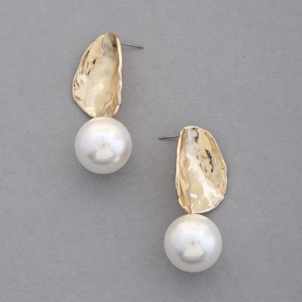 METAL PEARL EARRING