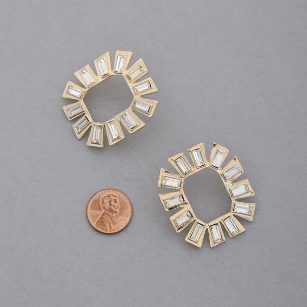 RHINESTONE METAL EARRING