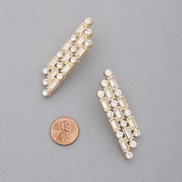 RHINESTONE BAR POST EARRING