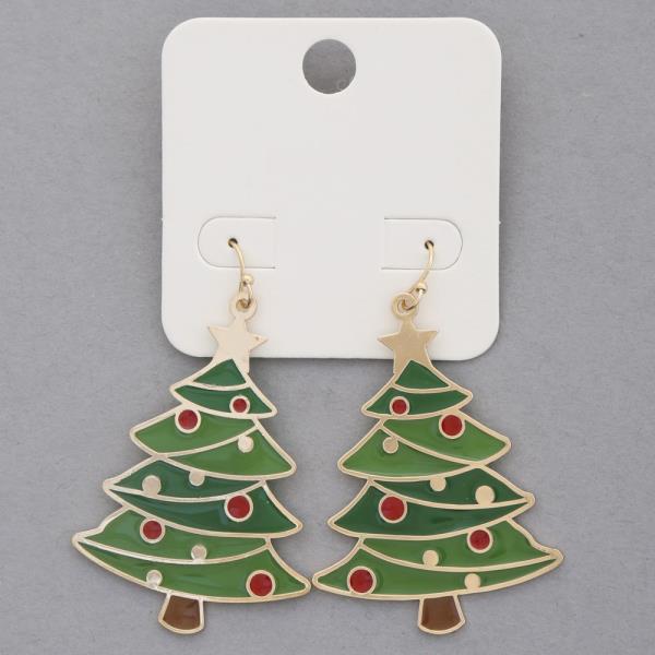 CHRISTMAS TREE EPOXY DANGLE EARRING