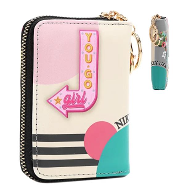 NIKKY BY NICOLE LEE ZIP ACCORDIAN CARD HOLDER