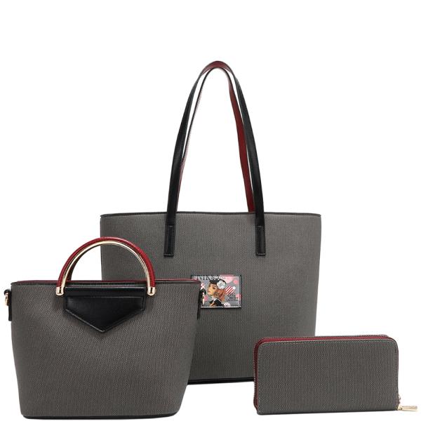 NIKKY BY NICOLE CIEGA POR TI 3 PIECE SET (TOTE, CROSSBODY, WALLET)