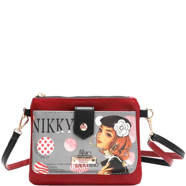 NIKKY BY NICOLE LEE ZIP AND SNAP BUTTON POUCH CROSSBODY