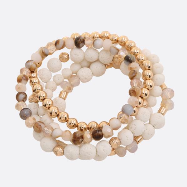 MULTI MIX BEAD STRETCH BRACELET SET