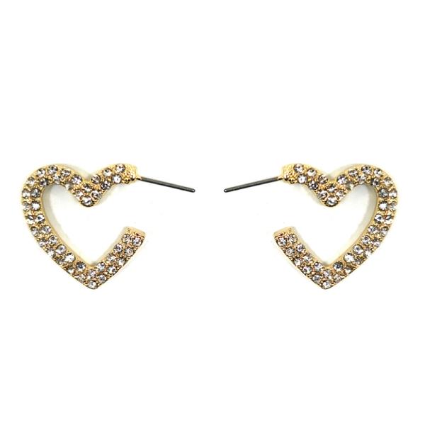 RHINESTONE HEART EARRING