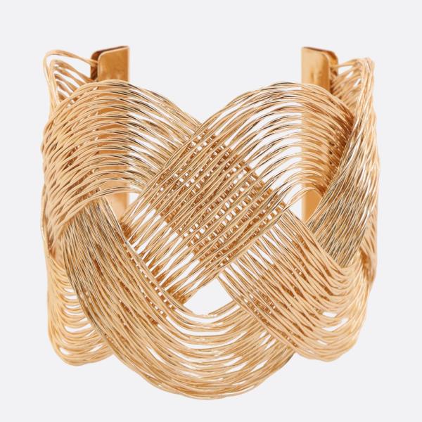 METALLIC WIRE TWISTED CUFF BRACELET