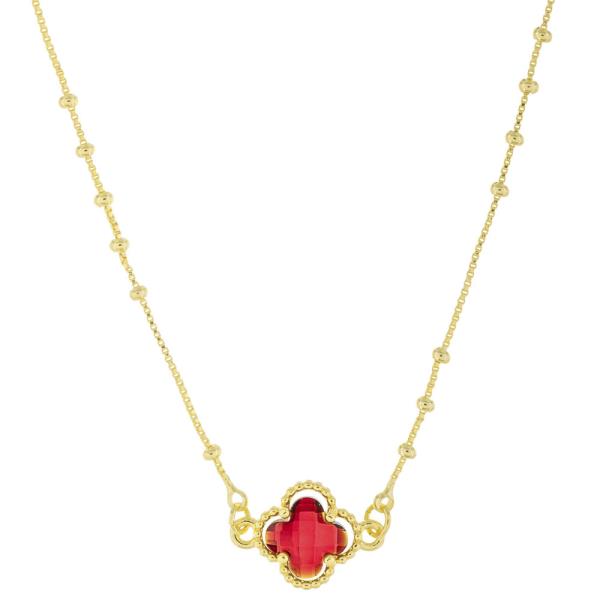 CLOVER CHARM GOLD PLATED NECKLACE