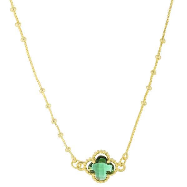 CLOVER CHARM GOLD PLATED NECKLACE