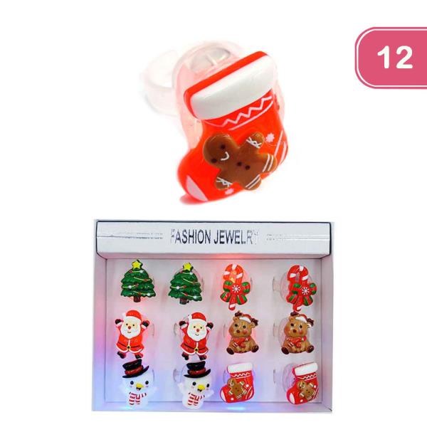 LIGHT UP CHRISTMAS RING (12 UNITS)