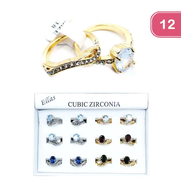 CUBIC ZIRCONIA RING (12 UNITS)