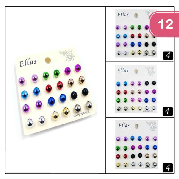 STUD EARRING SET (12 UNITS)