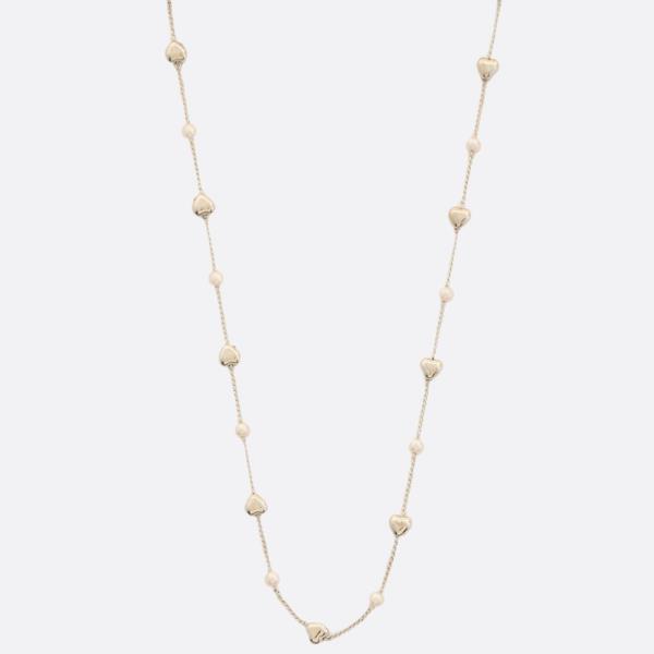 HEART PEARL BEAD STATION NECKLACE