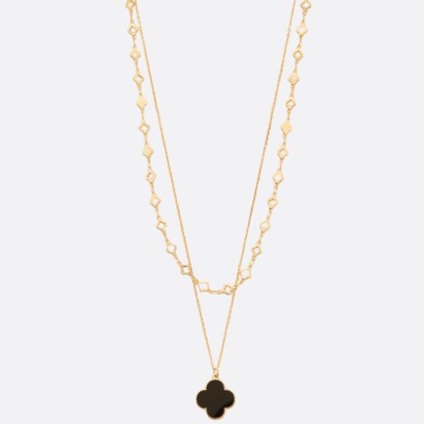 CLOVER METAL LAYERED NECKLACE