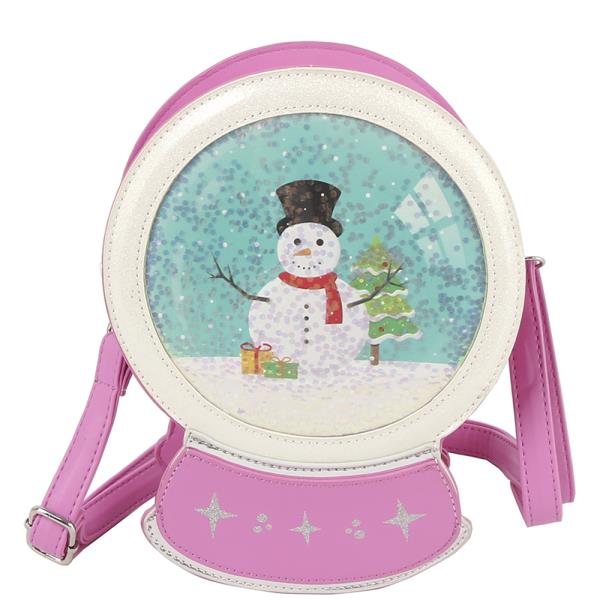 ROUND SNOWMAN GLOBE DESIGN CROSSBODY BAG