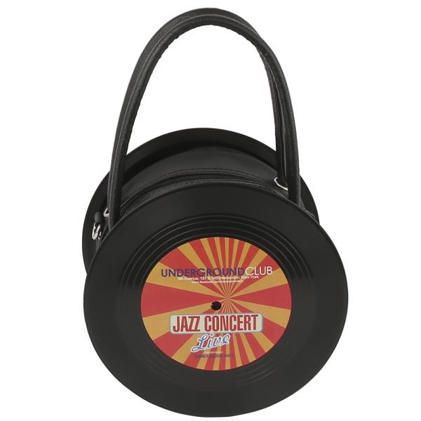 ROUNDED VINTAGE JAZZ RECORD HANDLE CROSSBODY BAG