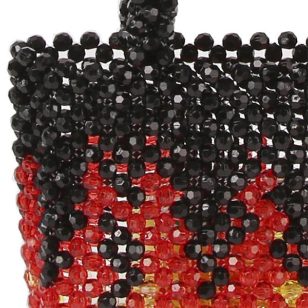 FLAME DESIGN BEAD HANDLE BAG