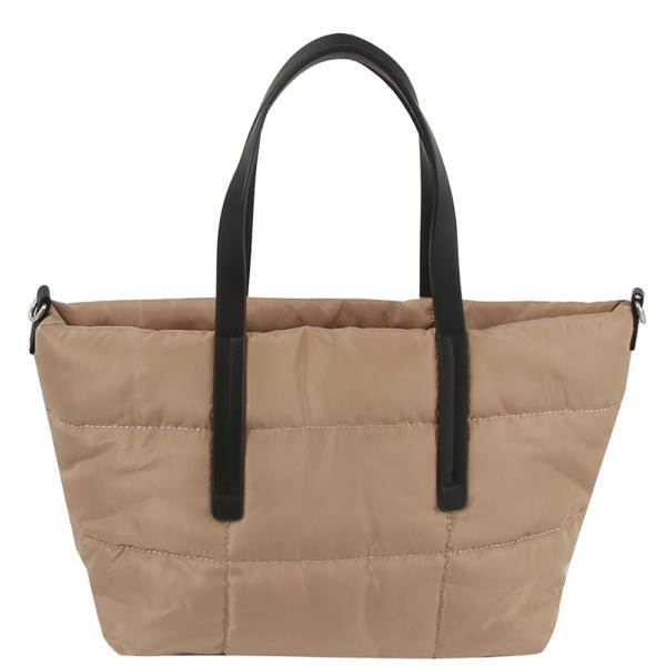 SMOOTH NYLON TEXTURE PUFFY TOTE BAG