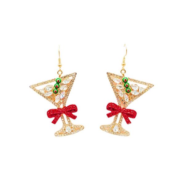 RHINESTONE CHRISTMAS COCKTAIL EARRING