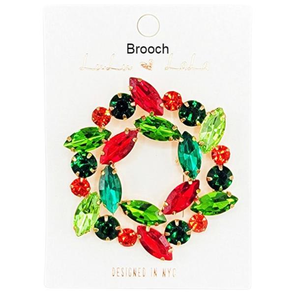 CHRISTMAS WREATH  BROOCH