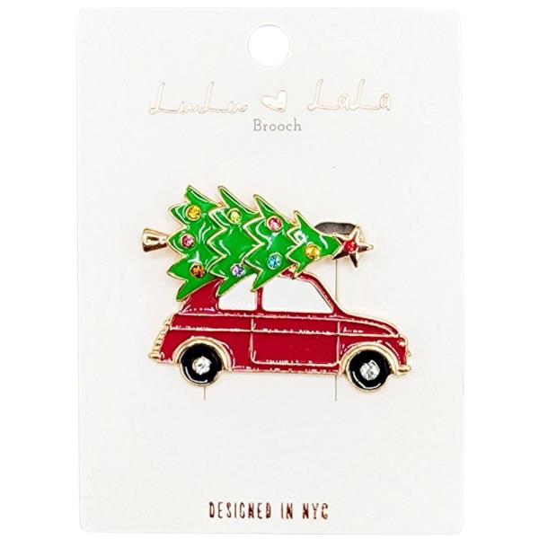 CHRISTMAS TREE CAR BROOCH