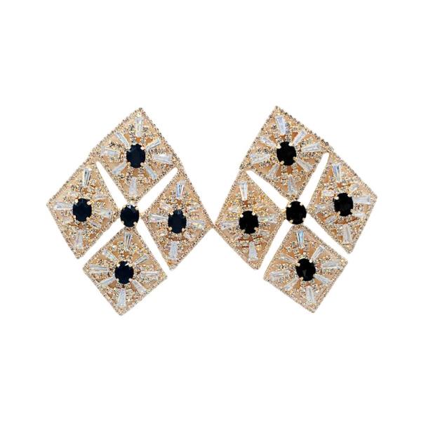 RHINESTONE RHOMBUS EARRING