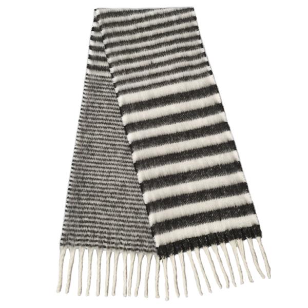 STRIPE COZY SCARF WITH FRINGE