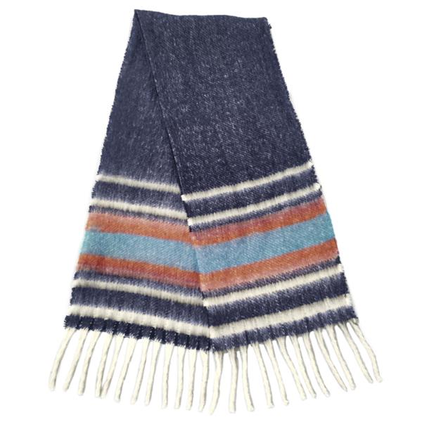 MULTI STRIPE COZY SCARF W/ FRINGE