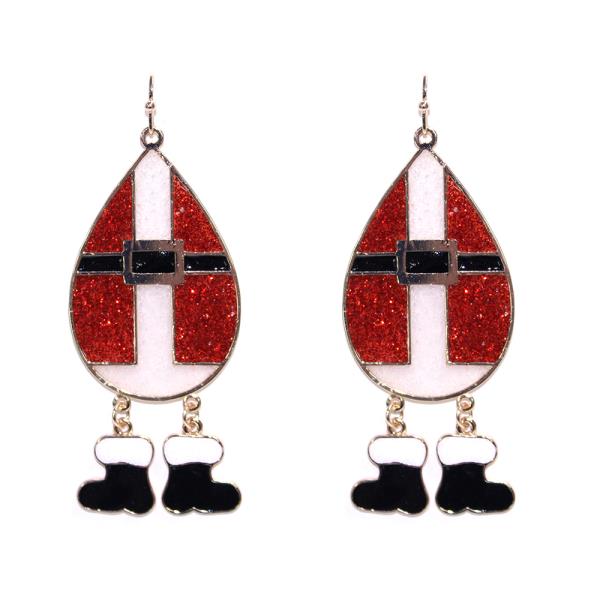 CHRISTMAS SANTA TEARDROP DANGLE EARRING