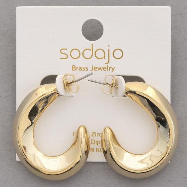 SODAJO OPEN HOOP GOLD DIPPED EARRING