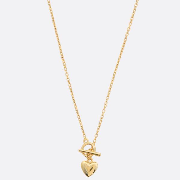 SODAJO HEART TOGGLE CLASP GOLD DIPPED NECKLACE