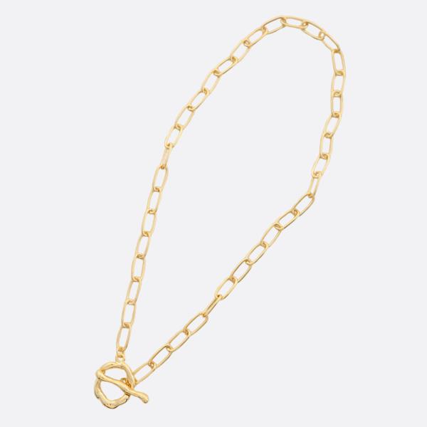 SODAJO TOGGLE CLASP OVAL LINK GOLD DIPPED NECKLACE