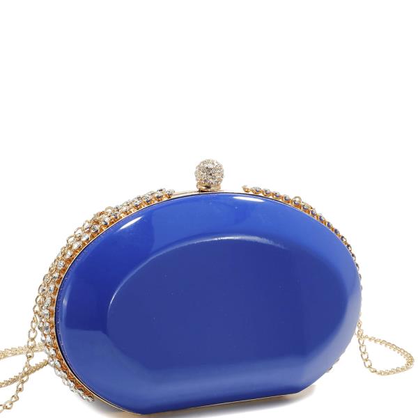 SMOOTH GLOSSY ROUNDED EVENING CROSSBODY BAG