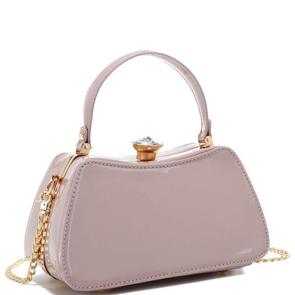 SMOOTH CHIC GLOSSY HANDLE EVENING BAG