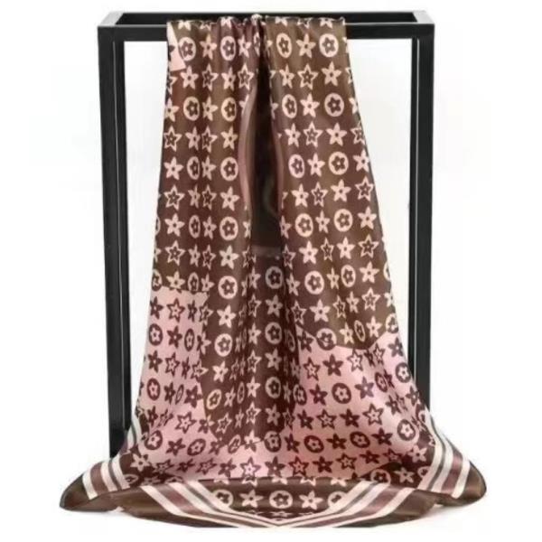 FLOWER PATTERN SILKY NECK BANDANA SCARF