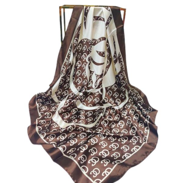 FLOWER PATTERN SILKY NECK BANDANA SCARF