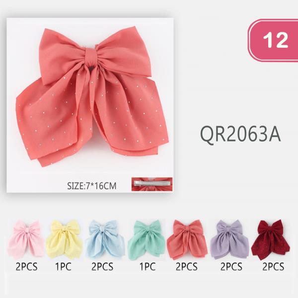 RHINESTONE BOW HAIR PIN (12 UNITS)