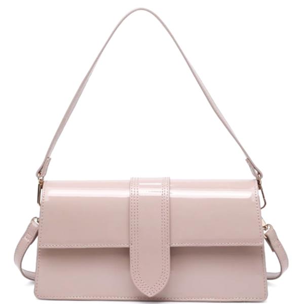 SMOOTH VIOLET PATENT CROSSBODY BAG