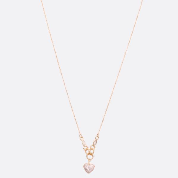 SODAJO PUFFY HEART RHINESTONE GOLD DIPPED