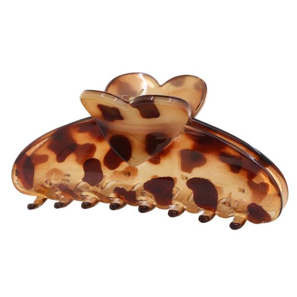 HEART LEOPARD HAIR CLAW JAW CLIP